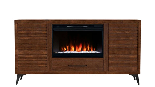 64" Realcozy Malibu Bourbon Fireplace Console